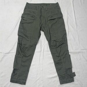 G-Star RAW Green Utility Cargo Pants W32 Herringbone NWOT